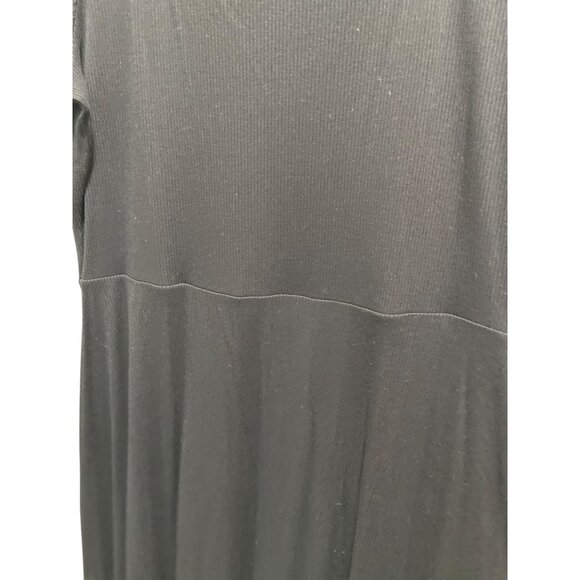 Loft Short Puff Sleeve Midi Dress Black Size XL NWT Minimalist Fall Party Career - Picture 9 of 11